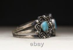 Vintage Native American Navajo Turquoise Sterling Silver Cuff Bracelet