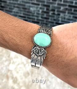 Vintage Native American Navajo Turquoise Sterling Silver LARGE, XL bracelet