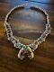 Vintage Native American Sterling Silver, Coral, Turquoise Necklace