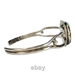 Vintage Native American Sterling Silver Navajo Two Wire Turquoise Bracelet