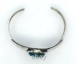Vintage Navajo 925 Sterling Silver Turquoise Cuff Bracelet 25.3 Grams