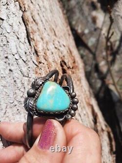 Vintage Navajo Auqa Royston Turquoise Cuff 32 Grams