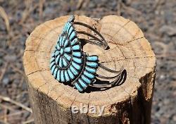 Vintage Navajo Bracelet Authentic Native American Cuff Turquoise Jewelry sz6.75