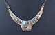 Vintage Navajo Hallmarked AL Sterling & Turquoise Necklace 16 wearable signed