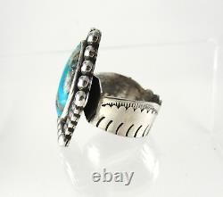 Vintage Navajo Men's Ring. 925 Sterling Silver & Turquoise Large sz 11 Engraved