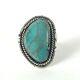 Vintage Navajo Native American Large Turquoise Sterling Silver 925 Ring Sz 8