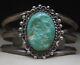 Vintage Navajo Native American Sterling Silver Turquoise Cuff Bracelet