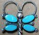 Vintage Navajo Native American Sterling Silver Turquoise Dragonfly Pin Brooch
