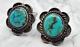 Vintage Navajo Native Sterling Silver Turquoise Southwestern Cuff Links