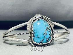 Vintage Navajo Red Mountain Turquoise Sterling Silver Bracelet