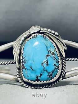 Vintage Navajo Red Mountain Turquoise Sterling Silver Bracelet