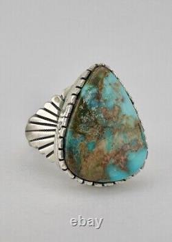 Vintage Navajo Sterling Silver Royston Turquoise Stamped Ring