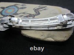Vintage Navajo Sterling Silver Turquoise Barette
