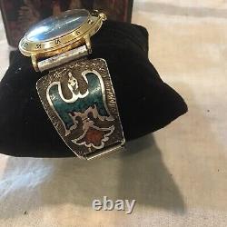 Vintage Navajo Sterling Siver and Turquoise Watch Tips with Watch