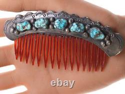 Vintage Navajo Sterling and turquoise hair piece