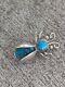 Vintage Navajo Turquoise Beetle Bug Pin Brooch Sterling. Signed 5.6 Gr EF