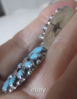 Vintage Navajo Turquoise Petit Point Earrings Sterling Silver MR