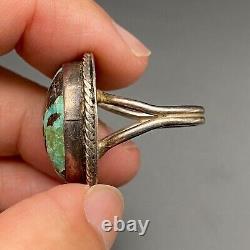 Vintage Navajo Turquoise Silver Ring Size 6