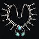 Vintage Navajo Turquoise Squash Blossom Necklace Long Blossoms Sterling Silver