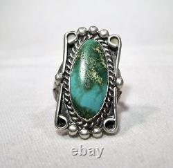 Vintage Navajo Turquoise Sterling Silver Ring Size 7 K109