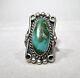 Vintage Navajo Turquoise Sterling Silver Ring Size 7 K109