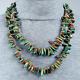 Vintage Navajo Turquoise Tab & Spiny Oyster Necklace Double Strand 21 Inch