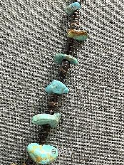 Vintage Navajo Turquoise and Bull's Eye Necklace