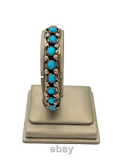 Vintage Navajo Turquoise and Sterling Silver Cuff Bracelet