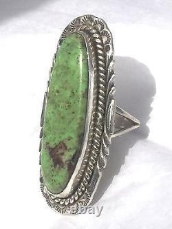 Vintage Sterling Silver Native American Navajo Turquoise Ring Size 7.5 Sign RC