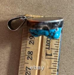 Vintage VB Vernon Begay Navajo Native American Sterling Turquoise NUGGET PENDANT