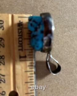 Vintage VB Vernon Begay Navajo Native American Sterling Turquoise NUGGET PENDANT