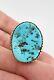 Vtg Navajo Sterling Silver Blue Sleeping Beauty Turquoise Stamped Ring 11.6g