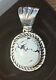 Vtg Navajo Unique Pendant sterling Real White Buffalo turquois Signed A Martinez