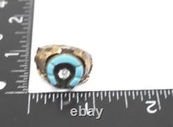 Vtg Sterling Silver Navajo Ring by Silver Ray S RAY with Turquoise Quartz Ring 10